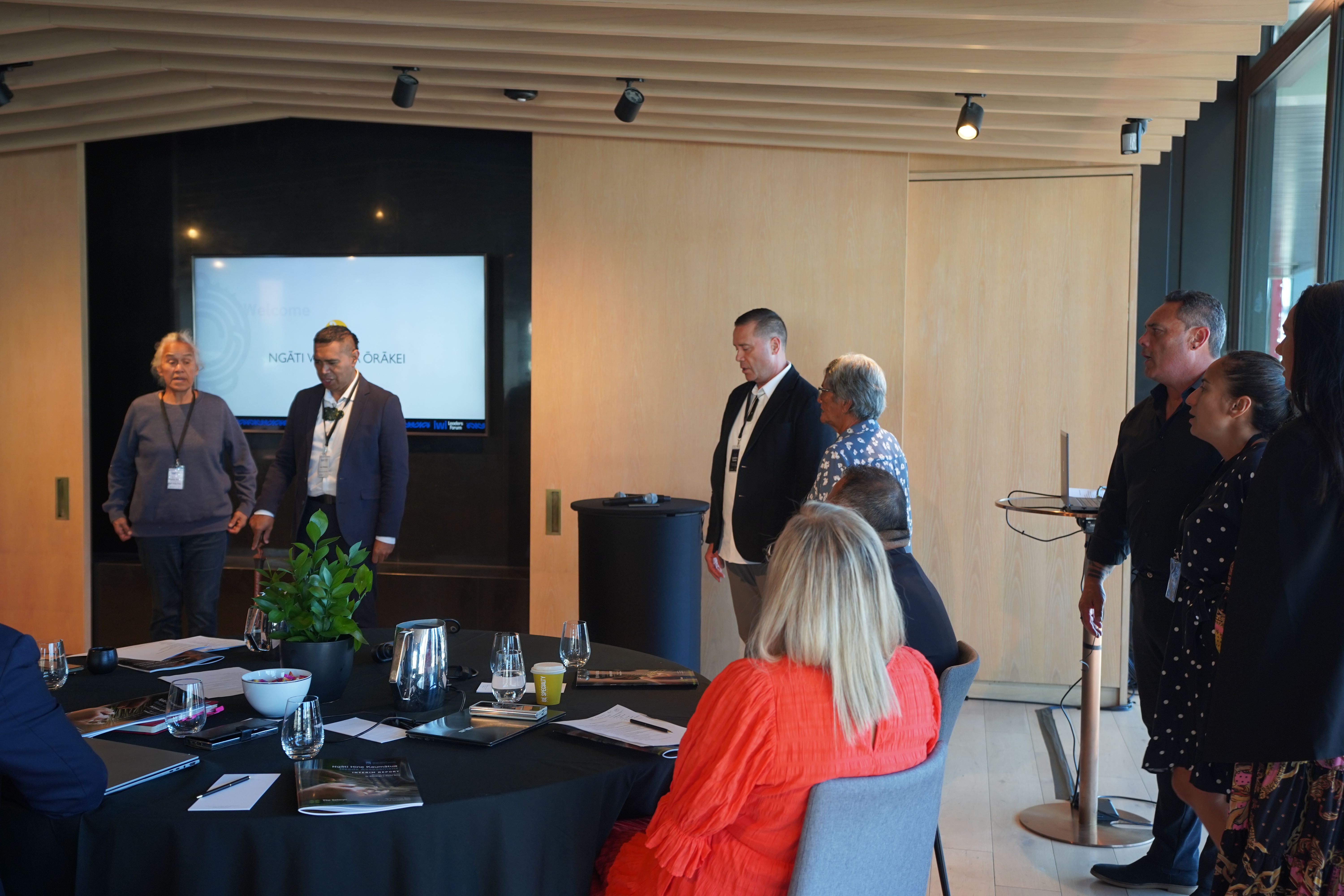 Representatives of Ngāti Whatua Orakei; Tom Irvine, Chief Executive of Whai Māia, Ngāti Whātua Ōrākei, pictured third from left.